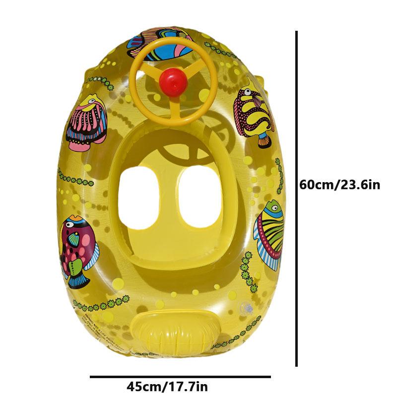 Cartoon Inflatable Float Boat, Baby Swimming Seat Ring for Pool Water Games