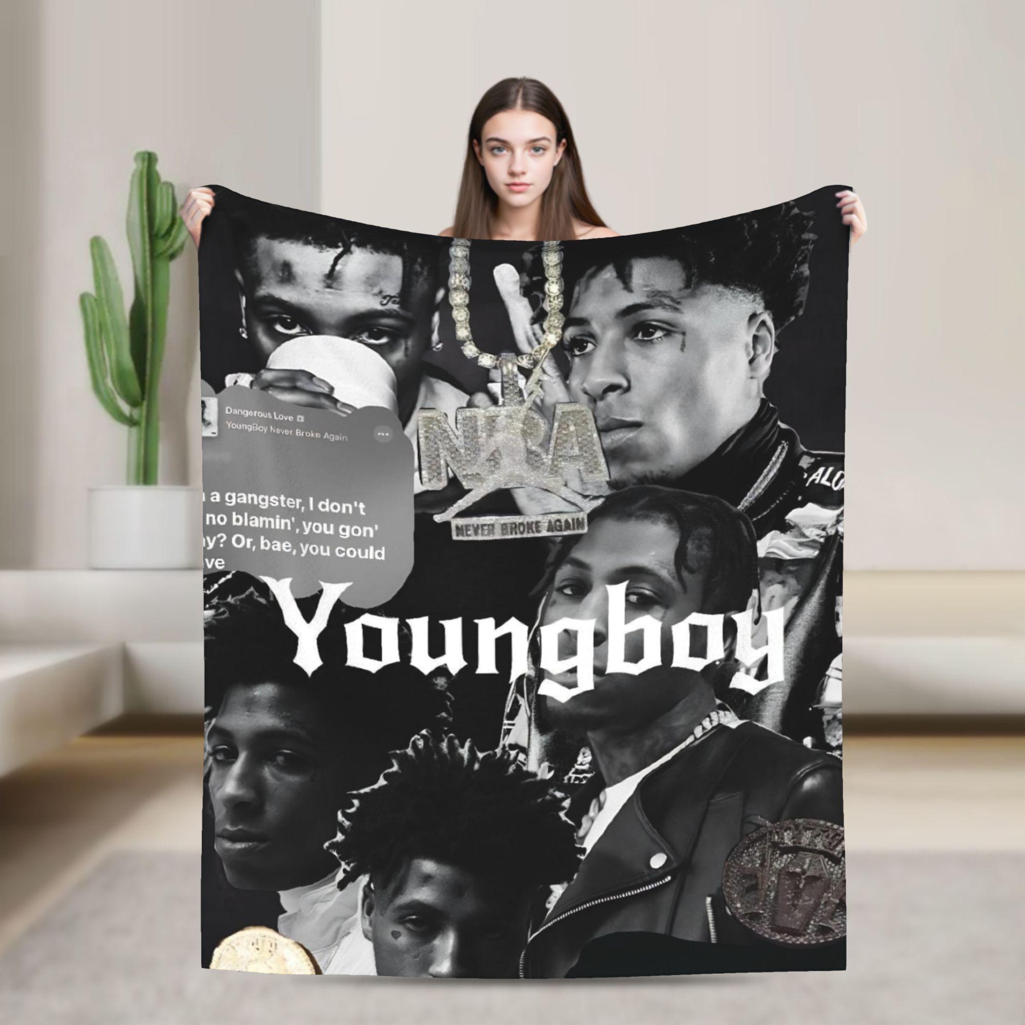 YoungBoy Never Broke Again Blankets  Super Warm Street Trend Plush Throw Blanket For Outdoor Travel Flannel Bedspread Bed Cover 30x40in