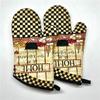 2 Stück 17x33cm Baumwolle Vintage Bedruckte Ofenhandschuhe Backhandschuhe Unterlage Mikrowellen-Isolierung Küchenwerkzeug Partygeschenk