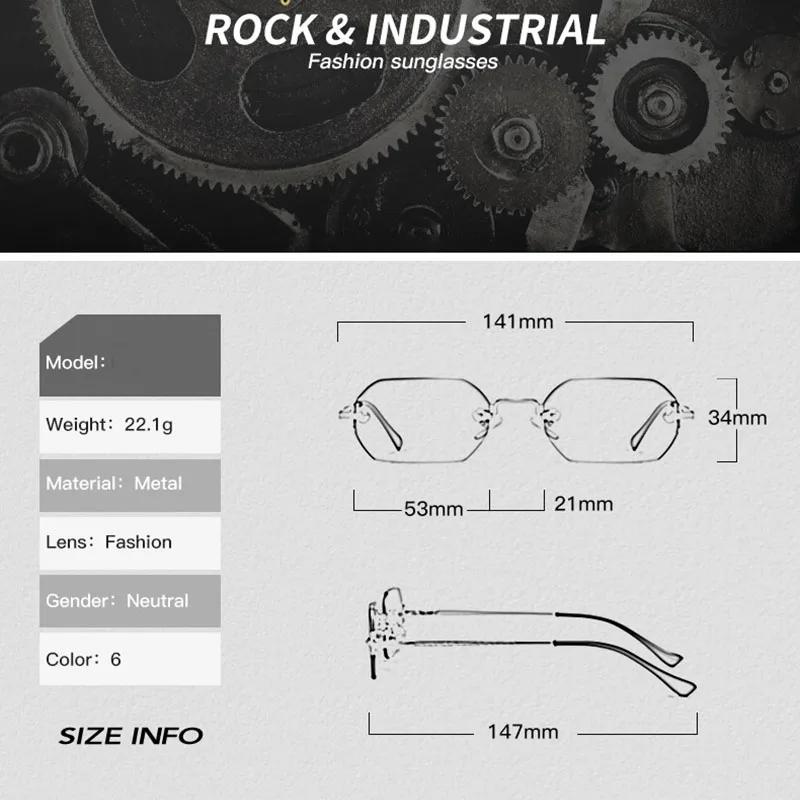 SHAUNA Gothic Rimless γυαλιά ηλίου Retro Punk Gradient Shades UV400