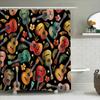 Hawaiian Shower Curtain Tropical Hibiscus Floral Ukulele Beach Theme Decor Waterproof Bathroom Fabric