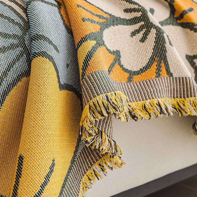 Vintage Chenille Sofa Towel Jacquard Four Seasons Universal Sofa Blanket One Piece Tassel Edge Sofa Towel Inclusive Cover Cloth