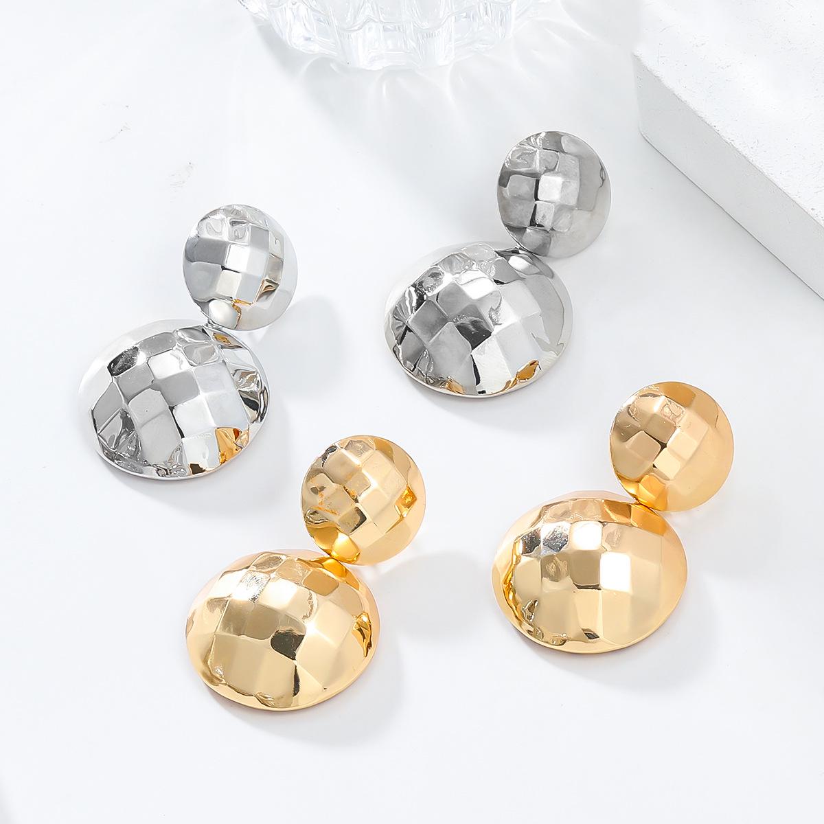 

Summer Multi-Layer Mosaic Alloy Earrings - European & American Style for Women золотий