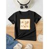 Cartoon Cat Toast Print Short-sleeved T-shirt Casual and Cute Style Suitable for Summer Daily Wear and Going Out