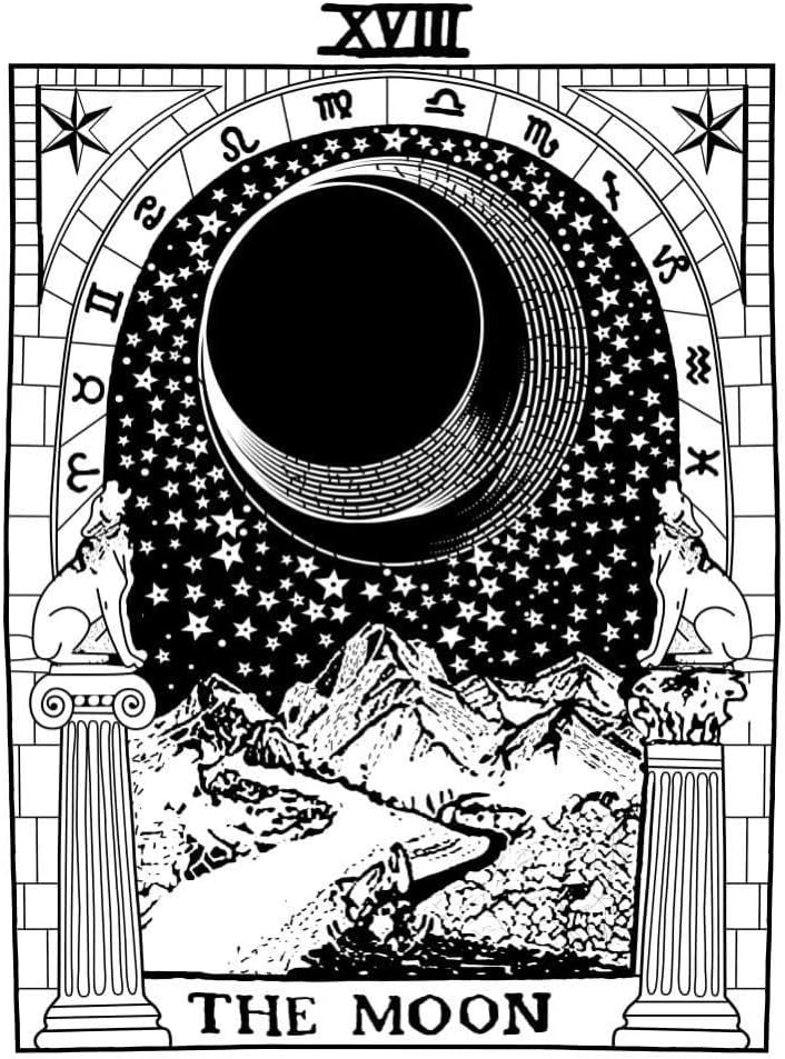 Indian Consigners Tarot Cards Tapestry Black & White The Sun Small Cotton Posters Medieval Europe (100 CM x 75 CM) (The Sun B/W)