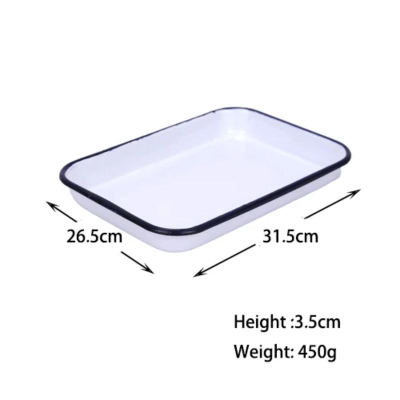 Enamel Rectangle Dish Plate, Rectangle Tray