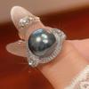Jewelry Pearl Rings Australian White Pearls Nanyang Gray Fashionable Versatile Simple Women's Styles Open