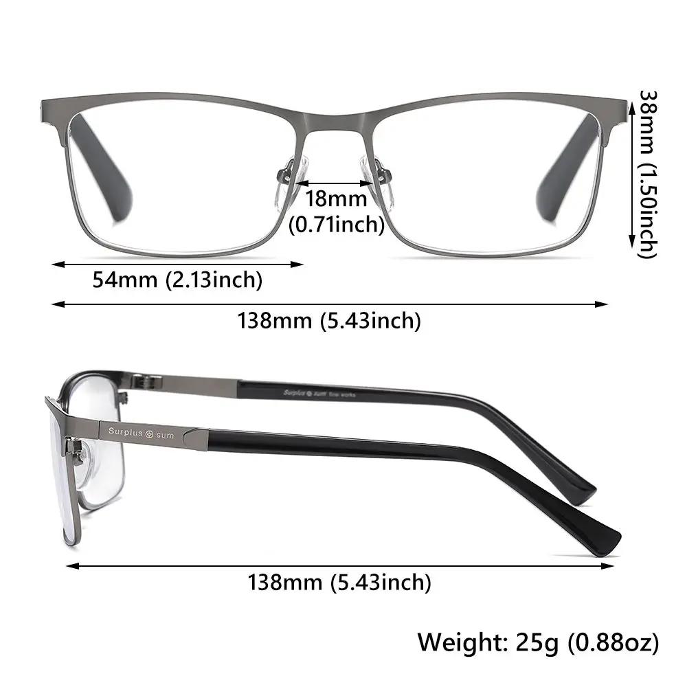 Neu Metall Anti-Blau-Licht Presbyopie Brille Stahl Leder Volle Rahmen Business Brille + 1,0 ~ 4,0