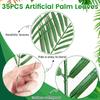 40 Pieces Artificial Tropical Plants Fake Palm Plant Branch Green Leaves for Home Garden Office Jungle Carnival Decoration