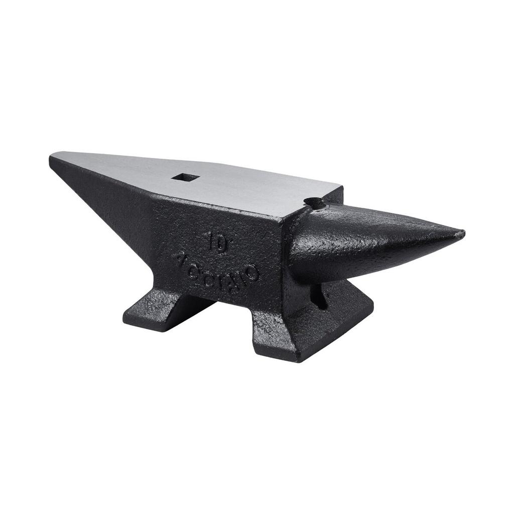 Cast Steel Anvil, 22 Lbs(10kg) Single Horn Anvil with Large Countertop and Stable Base, High Hardness Rugged Round Horn Anvil Blacksmith, for Bending,