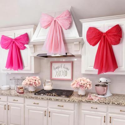 Valentine's Day Giant Wall Bow Large Wall Hanging Red Pink Bows Decor for Home Bedroom Kitchen Birthday Party Supplies Photo Booth Props