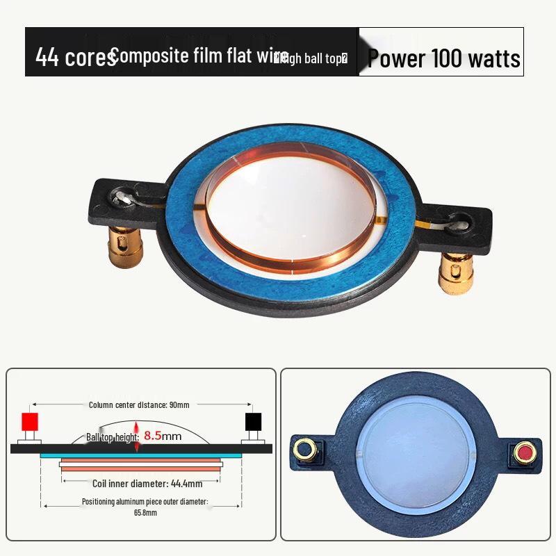44.4mm Tweeter Voice Coil with Multiple Diaphragm Options and Flat Wire for 44 Core Speaker Repair
