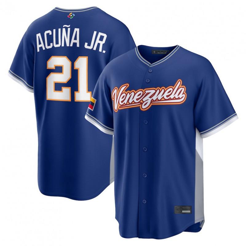 Mens Embroidered Baseball T-Shirt Venezuela Team WBC 2026 Short Sleeve Sportswear Loose Fit Cotton Blend