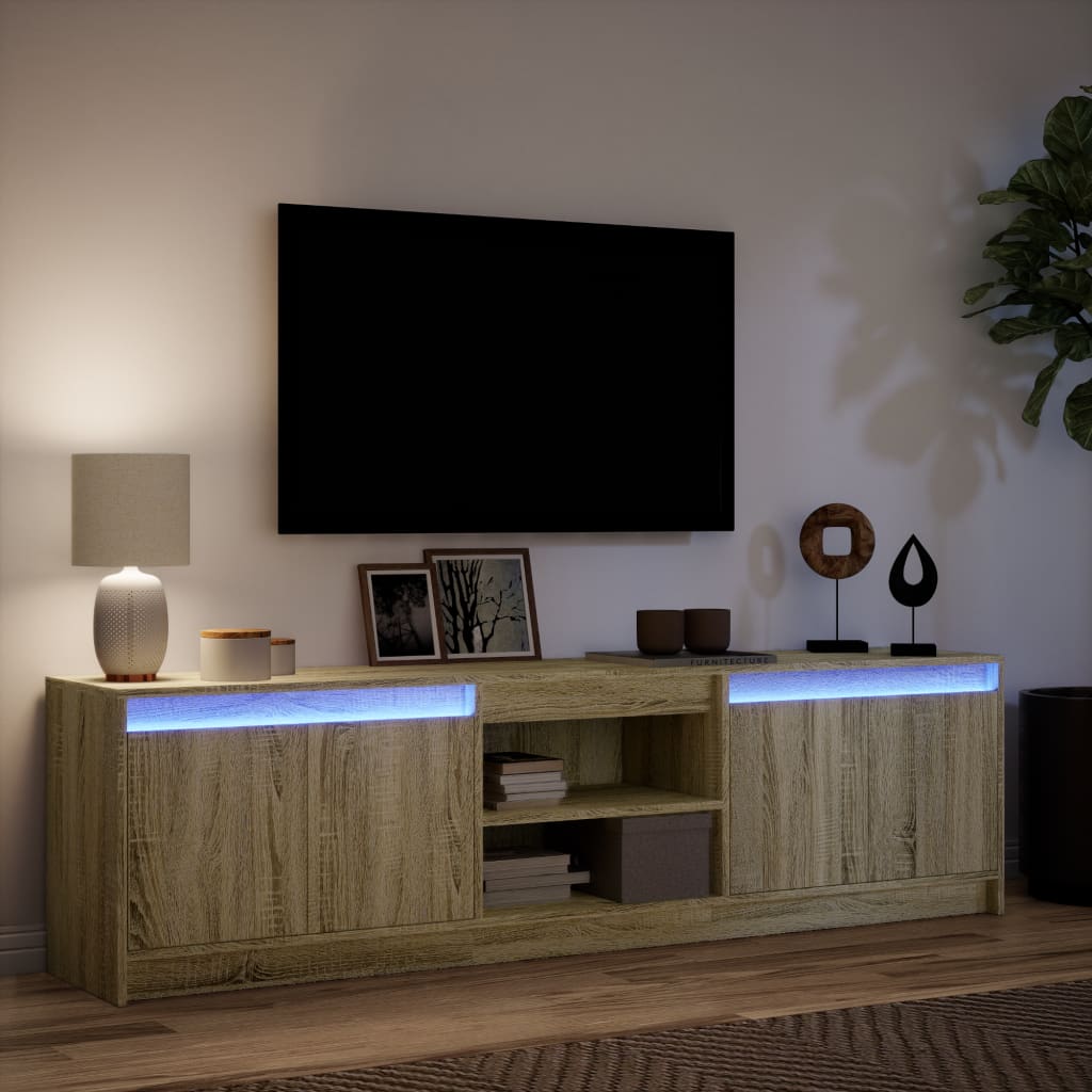 Vidaxl Szafka Pod Tv Z Led, Dąb Sonoma, 180X34X50 Cm