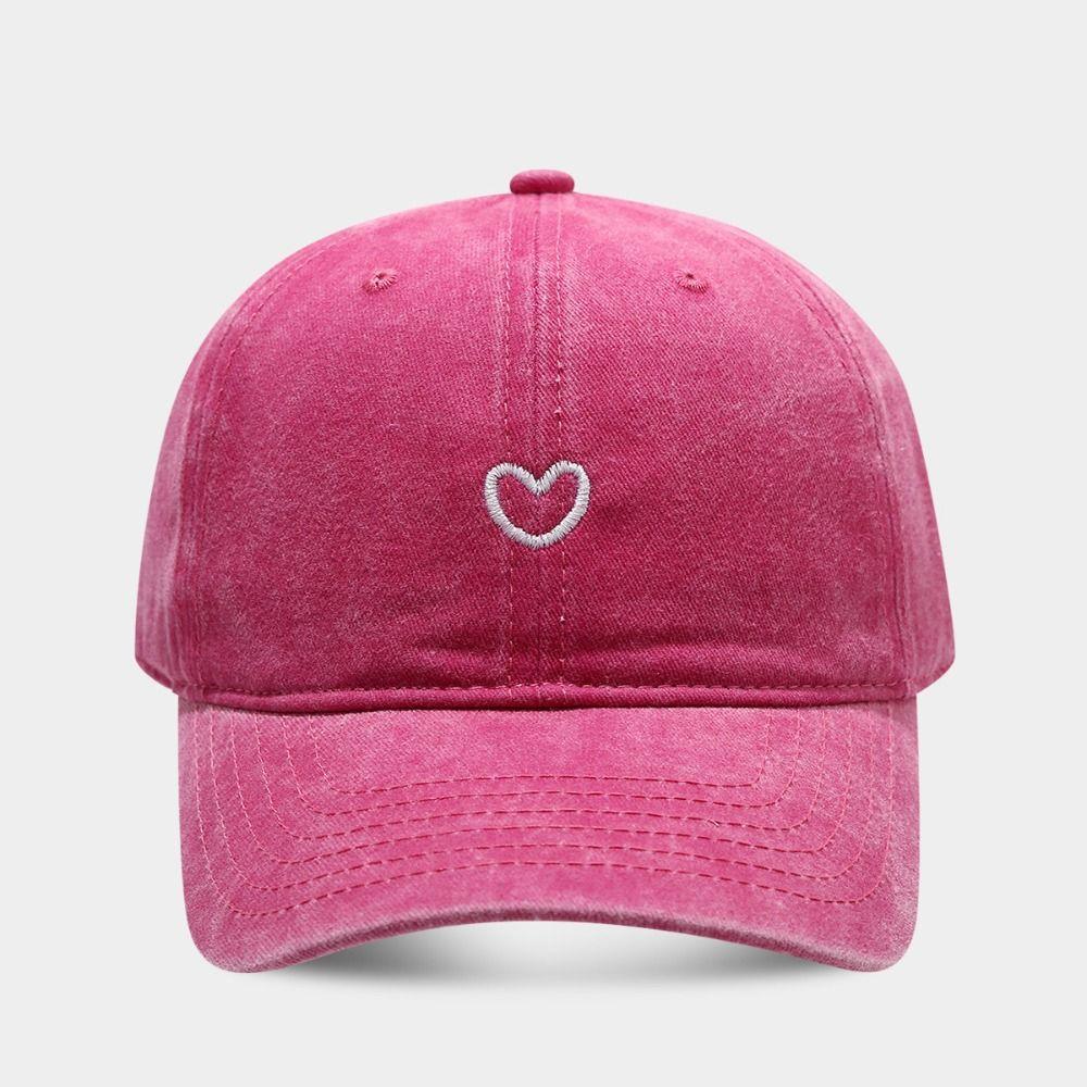 Soft Top Embroidery Love Baseball Hat Thin Washed Cotton Baseball Cap Street