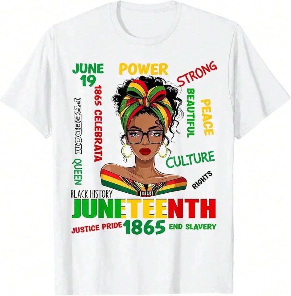 Juneteenth Women Girls Funny 1865 African American Black T-Shirt L