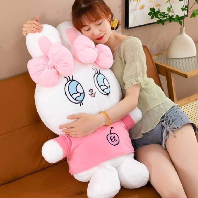 Adorable Plush Bunny Doll Soft Short Plush Stuffed Animal Pillow Cute Gift Toy