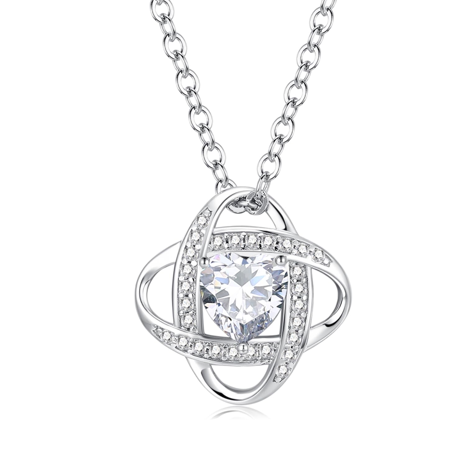 

Necklace AAAAA Grade Zirconia April Birthstone Silver S925 White Day Return Gift Jewelry Christmas Birthday Present Wrapping Supplies Included