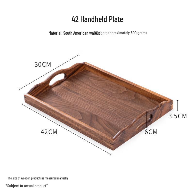 Wooden Rectangular Portable Tea Tray