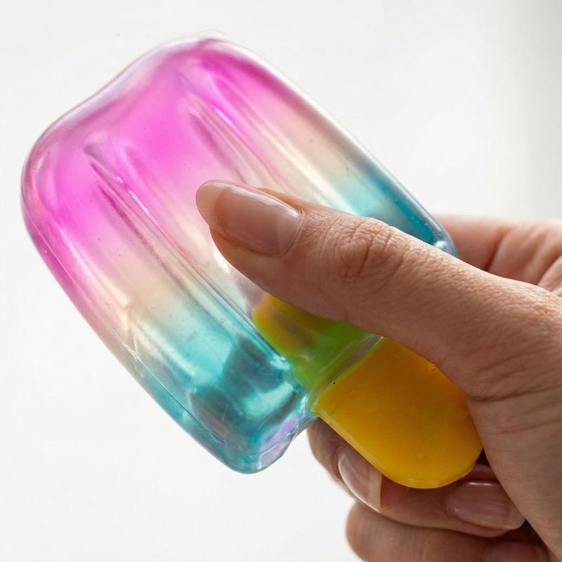 Divertente Giocattolo Spremibile Gelato in TPR Super Morbido Colore Degradé Sollievo dallo Stress Giocattolo Morbido Fidget Sicuro per Bambini Adulti Regalo Creativo per Feste