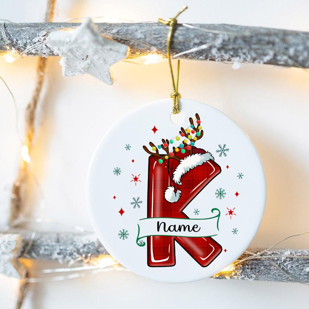 Custom Name Christmas Family Party Ceramic Ornament Personalized Christmas Ornament Xmas Gift Drop Ornaments Decor