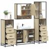 4 Piece Bathroom Furniture Set Sonoma Oak Particleboard