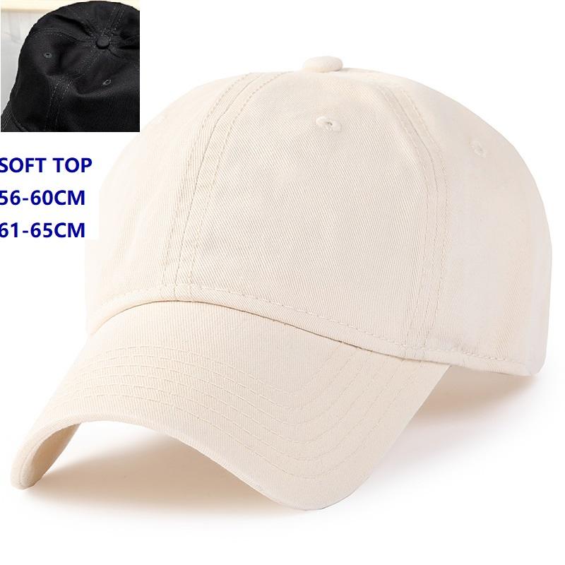 Soft Top Cotton Men Women Oversize XXL Baseball Caps Adjustable Dad Hat for Big Heads 57-65cm Extra Large Low Profile Golf Hats