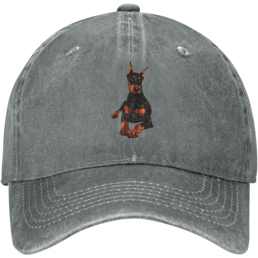 DoberUnisex Pinscher Puppy Baseball Cap Washed Denim Casual Adjustable Hat for Unisex