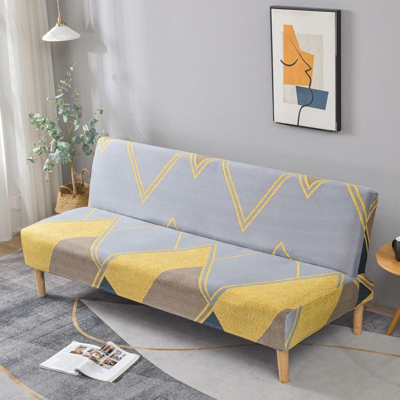 Stretch Futon Cover Armless Sofa Slipcover Folding Sofa Bed Couch Cover Washable Furniture Protector for Sofa Without Armrest