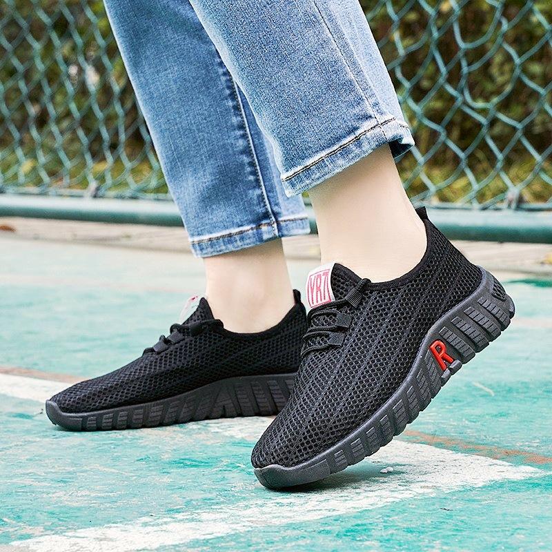 Summer Mesh Cloth Shoes Shoes Hollow Breathable Mesh Sports Shoes Casual Mother Shoes