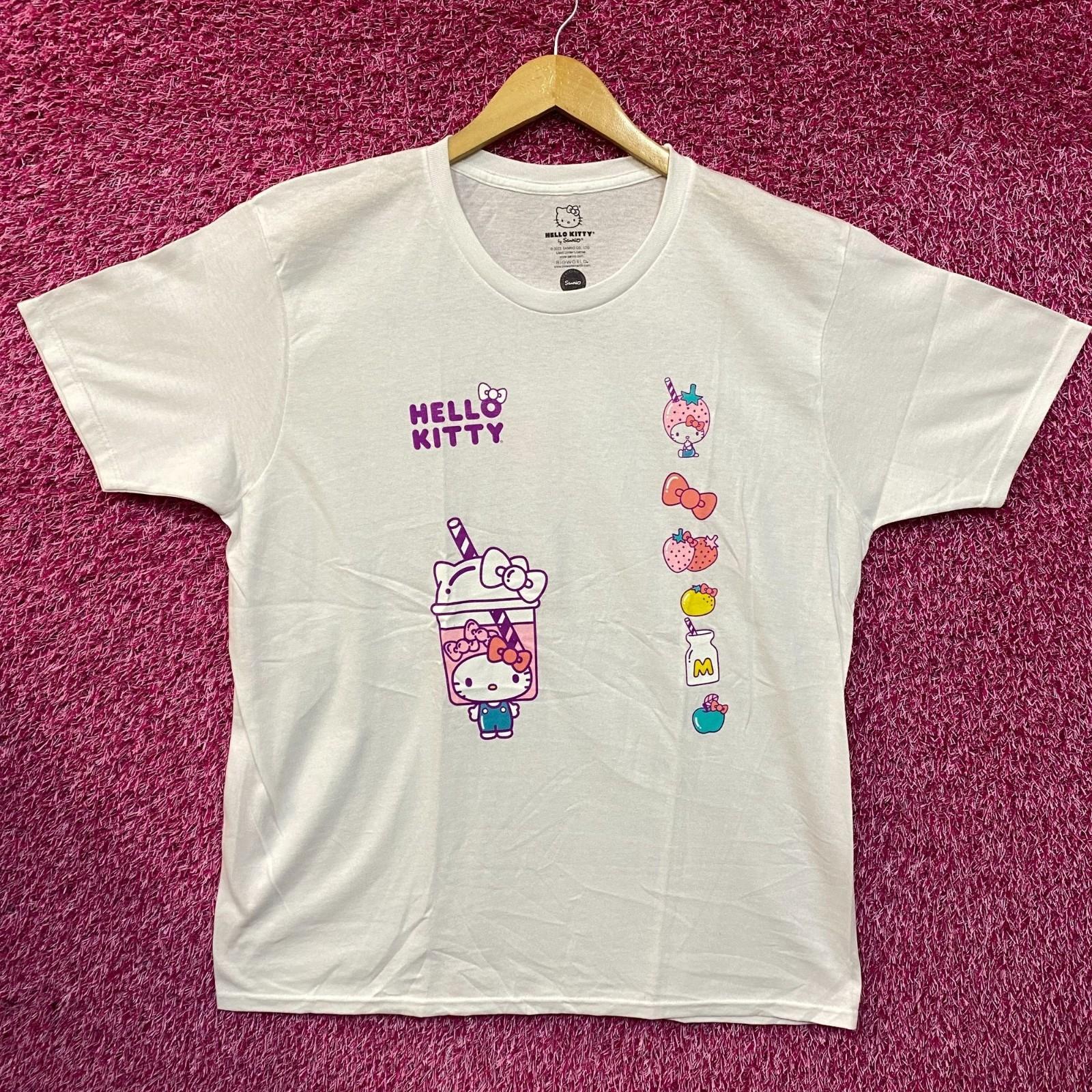 Футболка Sanrio Hello Kitty с принтом Клубничный молочный коктейль с бабл-ти L