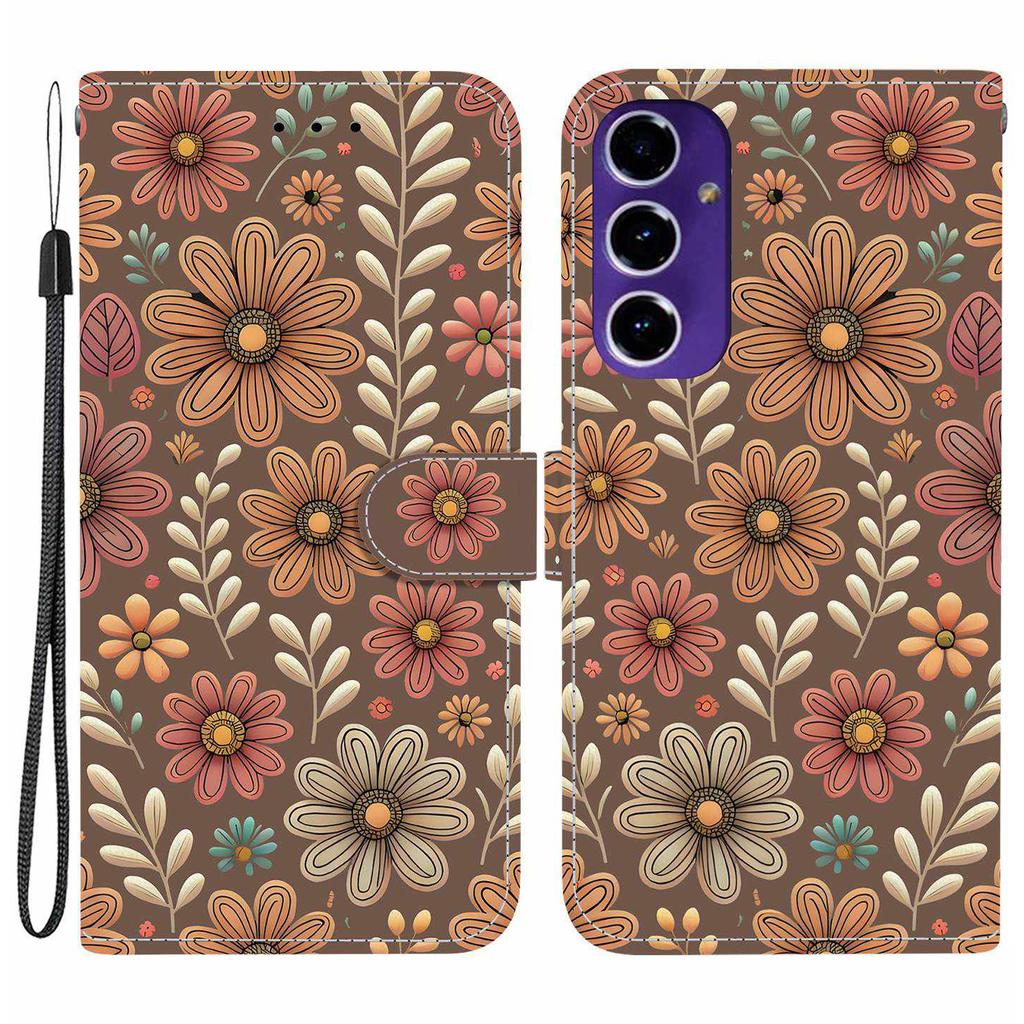 For Samsung Galaxy S24 FE Wallet Case Pattern Printing Leather Stand Phone Cover with Strap