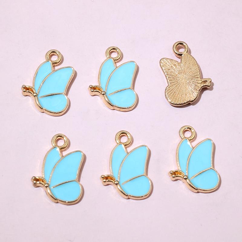 50Pcs 11x13mm Small Alloy Butterfly Charms Pendants Multi Colors For DIY Bracelet Necklaces Jewelry Making Accessories