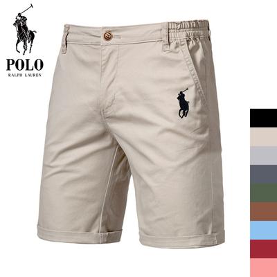 Pantalones Cortos de Algodón de Color Sólido con Bordado de Pony de Verano Ralph Lauren para Hombre Alta Calidad Casual de Negocios Sociales Cintura Elástica Pantalones Cortos de Playa