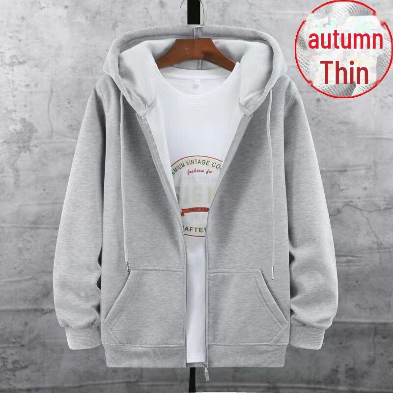 

Мужская плюшевая куртка 2023 года: Повседневный, свободный, с капюшоном, на молнии кардиган для осени/зимы L