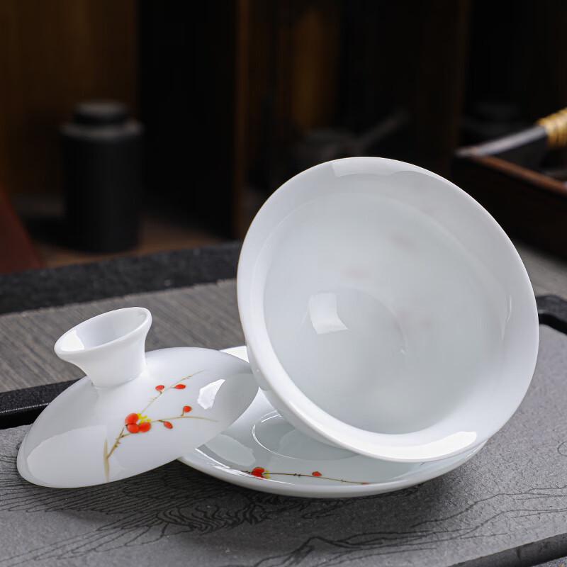 Tuopai Proud Snow Cold Plum 10-Piece Ceramic Tea Set