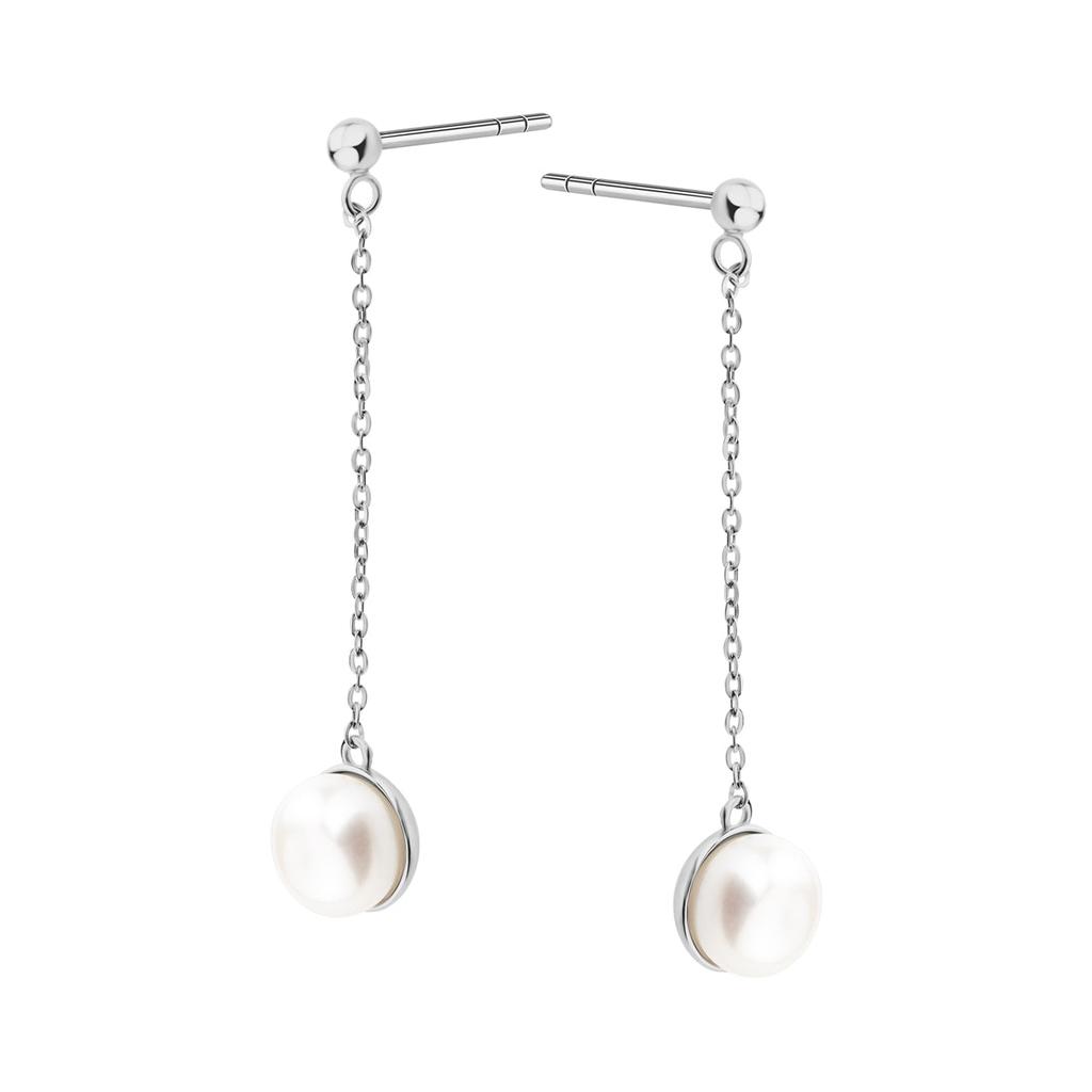 Silver Hanging Earrings with Pearls 925 Ksn55805