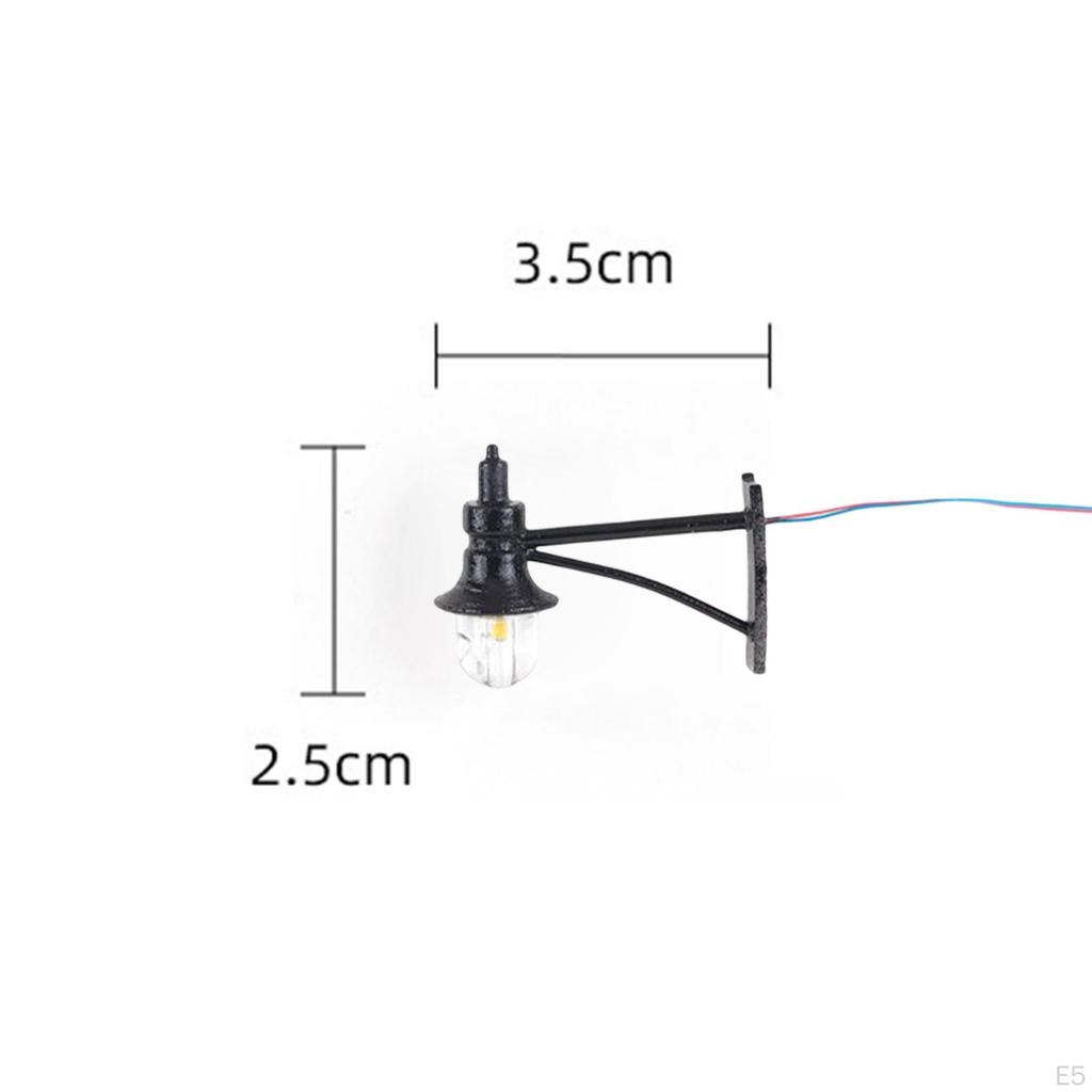 5Pcs 1/87 Scale Street Lights Simulation Decoration Durable Miniature Model Railway Lamps Lamp for