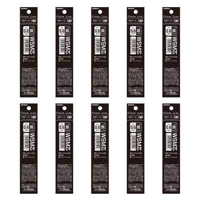 Zebra Pen Refills WSM Refills Black Ink 10 Pcs Water-based B-P-RWSM-BK