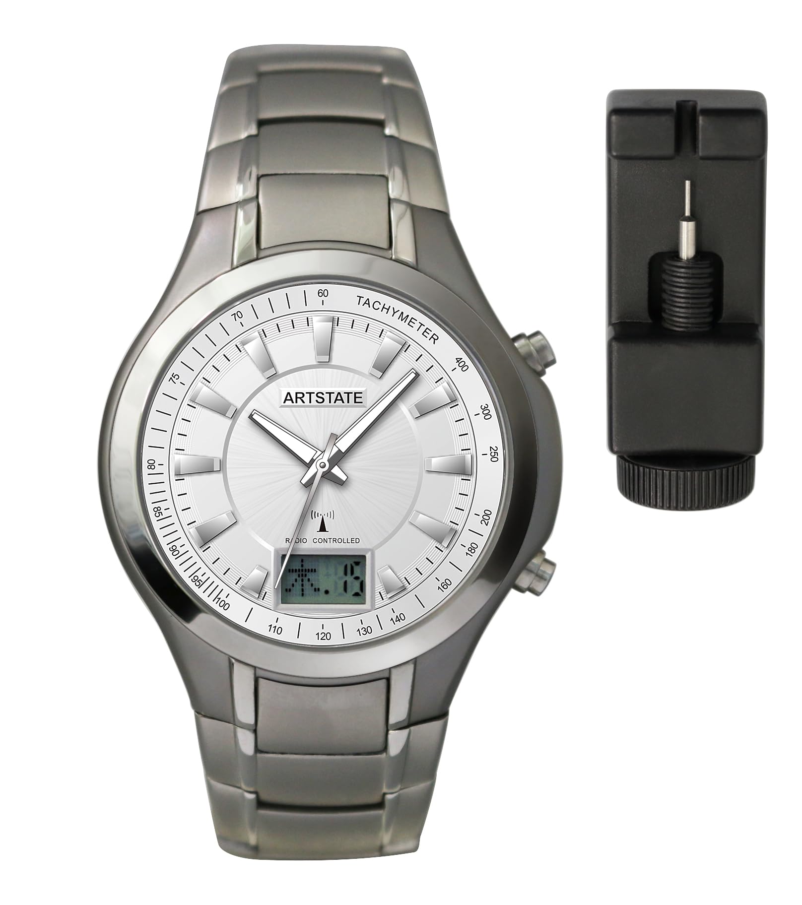 

Date and Day 10 ATM Water Resistance [ARTSTATE AS0965A] Men s Radio-Controlled Wristwatch, Display,