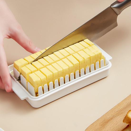 Butter Keeper Butter Stick Holder with Transparent Lid Butter Dish for Refrigerator BPA-Free Butter Storage Rack for Cheese Margarine