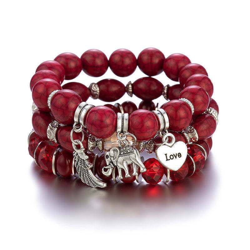 Multi-Layer Elastic Bracelet Fashion Wooden Bead