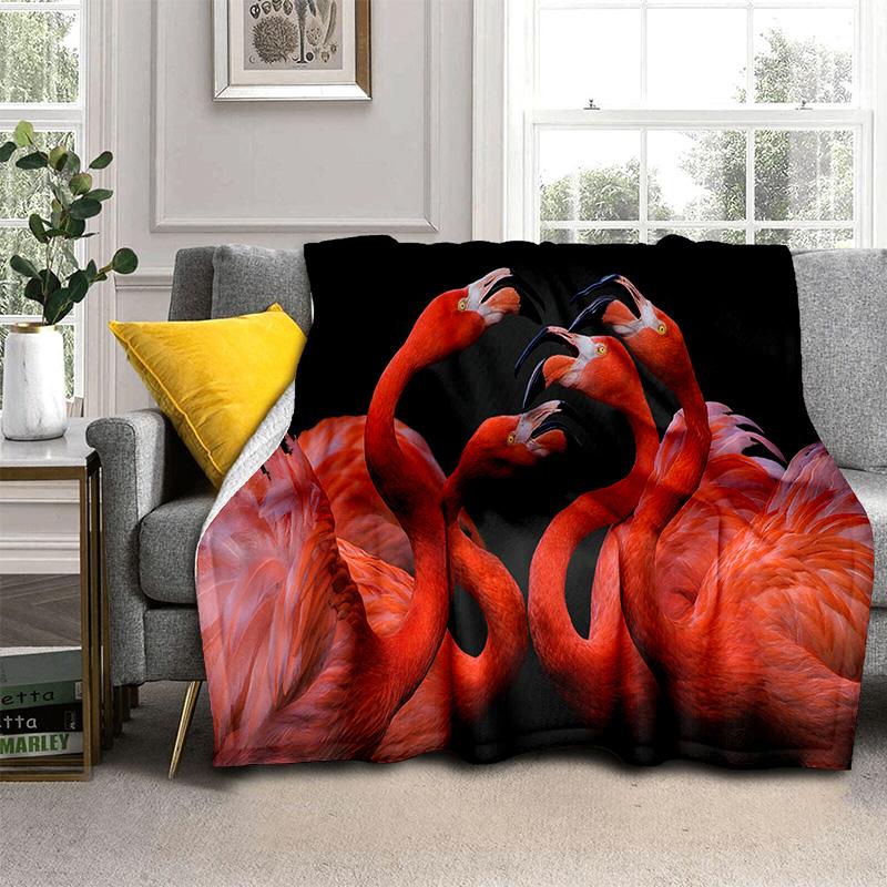 HD Pink Flamingo Bird Rainforest Cartoon Blanket,Soft Throw Blanket for Home Bedroom Bed Sofa Picnic Travel Cover Blanket Kids
