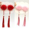 1Pair Chinese Style Kid Girl Pompom Fan Tassel Hairpins Hair Clips Accessories