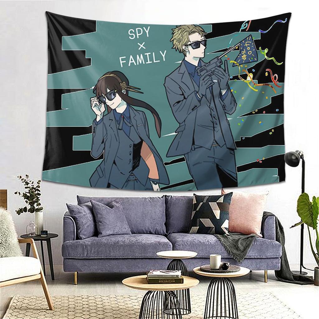 Spy X Family Anya Yor Loid Forger Tapestry Decor Art Aesthetic Tapestries Living Room Bedroom Home Wall Cloth Wall Hanging