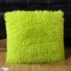 (SU)Plush Cushion Cover Sofa Lumbar  Cover Home Decoration Solid Colorful