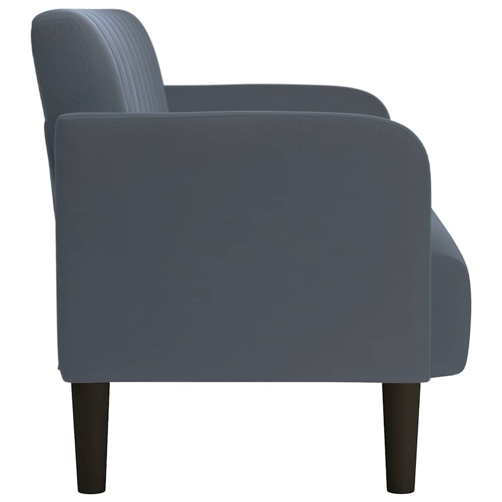 2 Seater Sofa in Dark Grey 109 cm Velvet