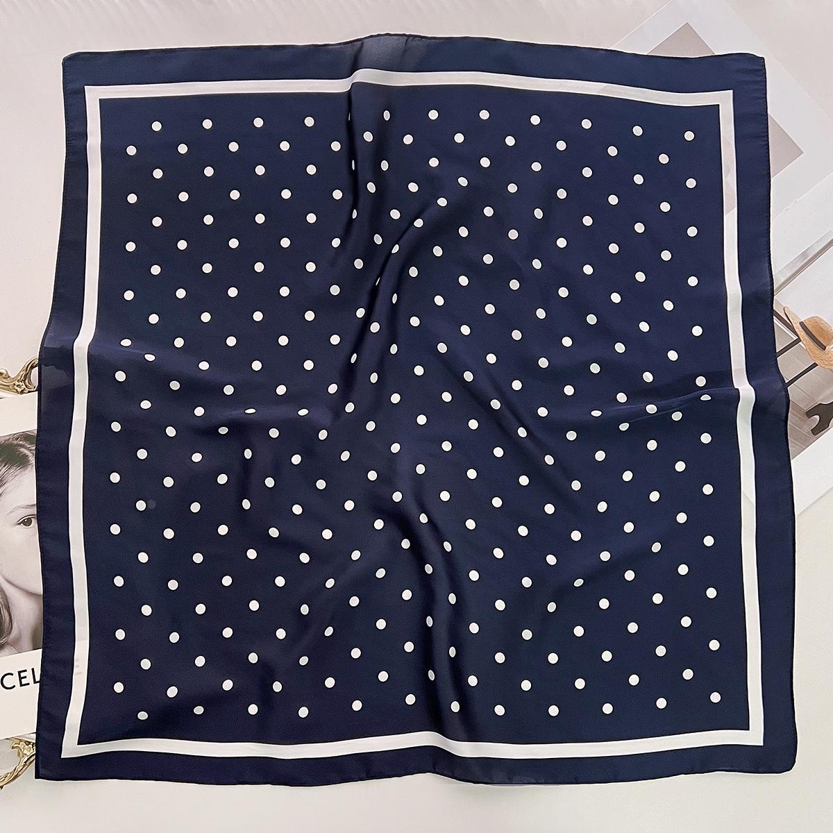 

Шелковый шарф с принтом «горошек», женский головной платок, весенне-летний профессиональный шарф для защиты шеи, темпераментный квадратный шарф 70cm