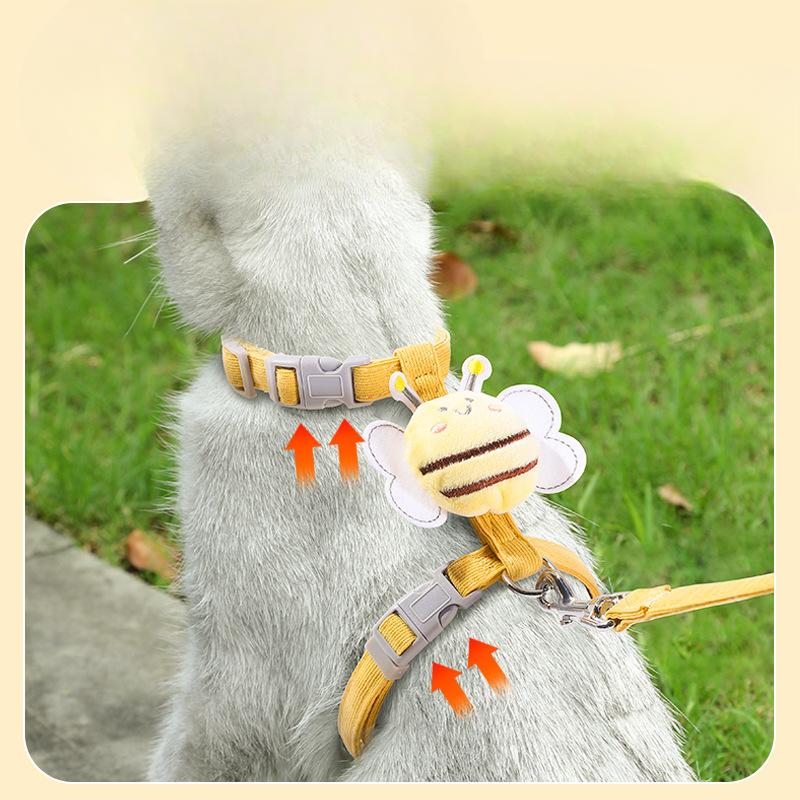 Cat Bee Leash, Anti-shedding I-shaped Adjustable Pet-specific Teddy Doll, Small Size