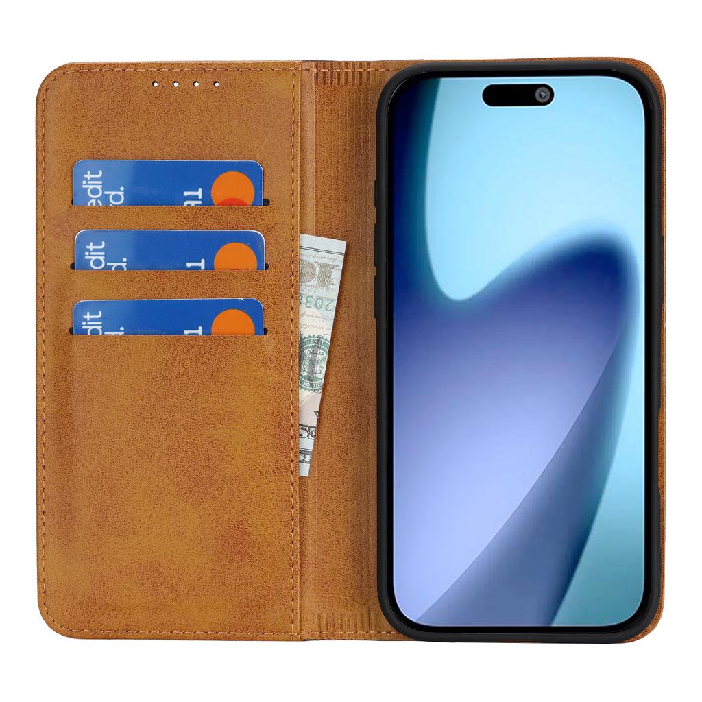 For iPhone 17 Case Calf Texture 3 Card Slots Color Splicing Leather Phone Cover